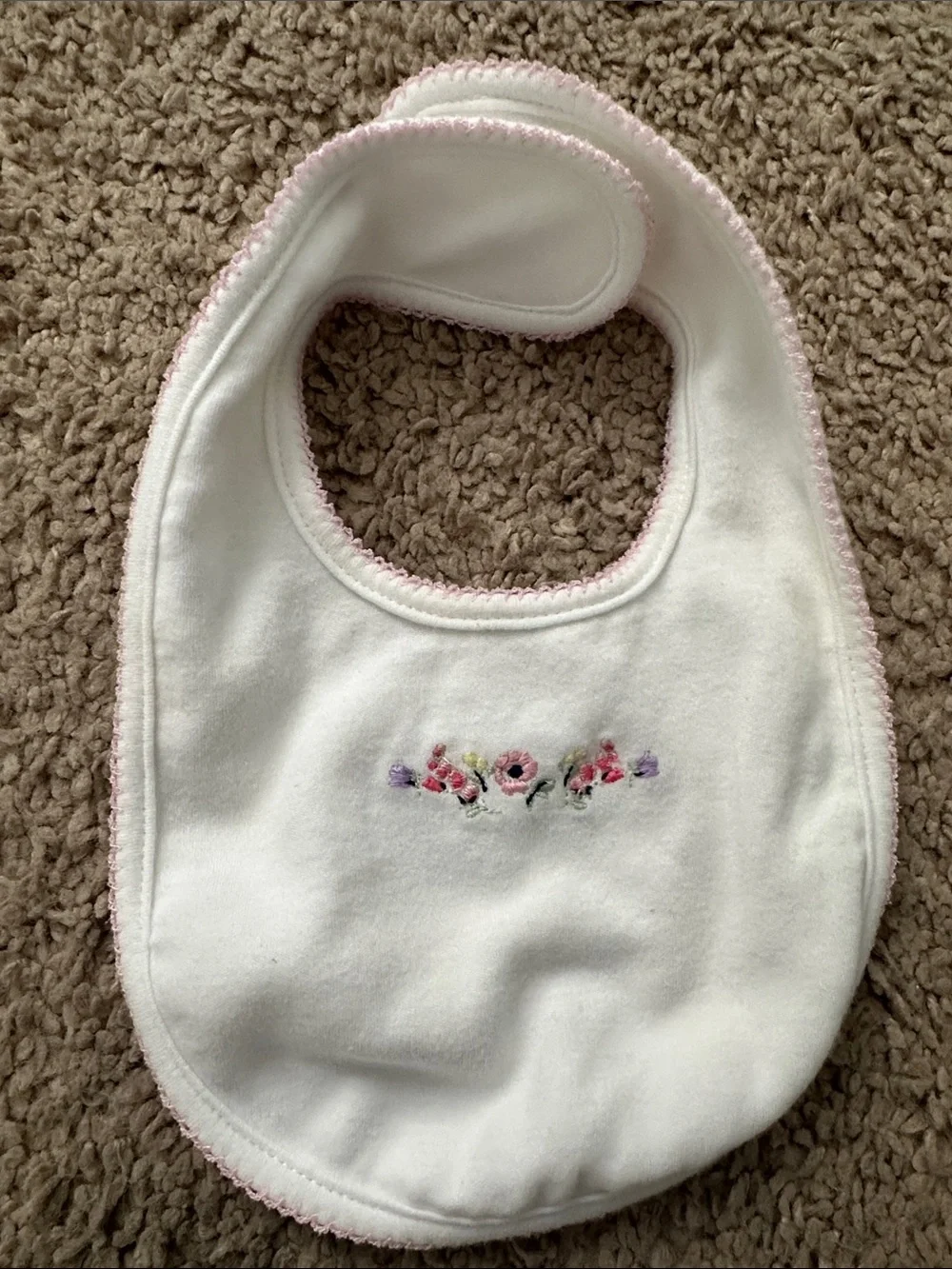 Pink Striped Baby Bib & White Floral Baby Bib Set - Kids Accessories